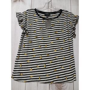 Lumiere Shirt Ladies‎ Medium Banana Ruffle Sleeve